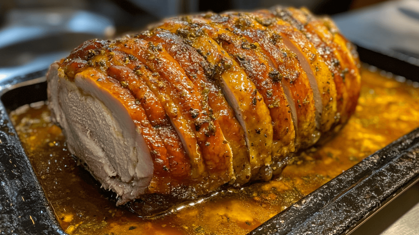 Butterball Turkey Breast Roast cooked to perfection on a serving plate.