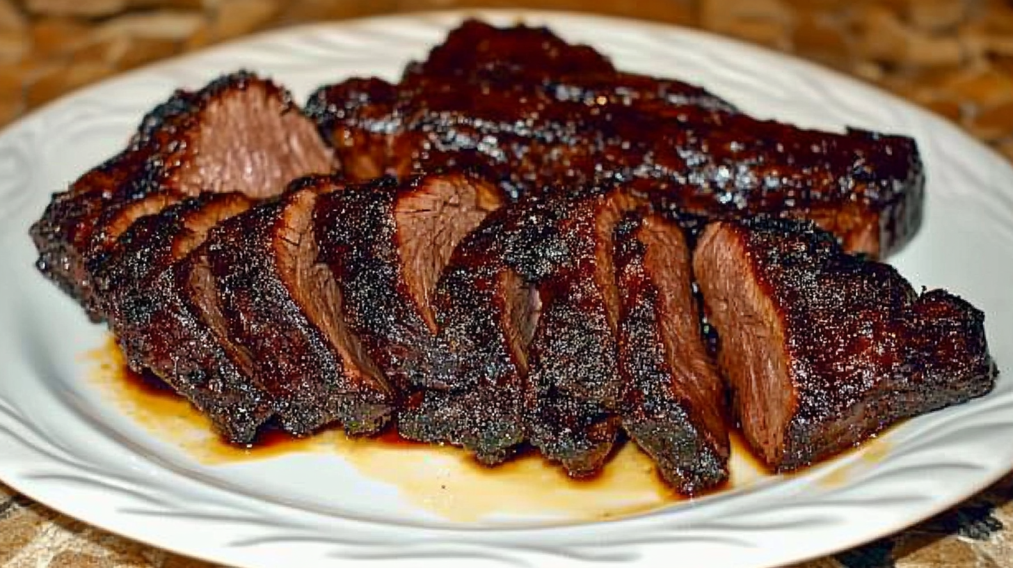 Juicy boneless beef ribs vs short ribs, sliced and served on a plate for a delicious meal.
