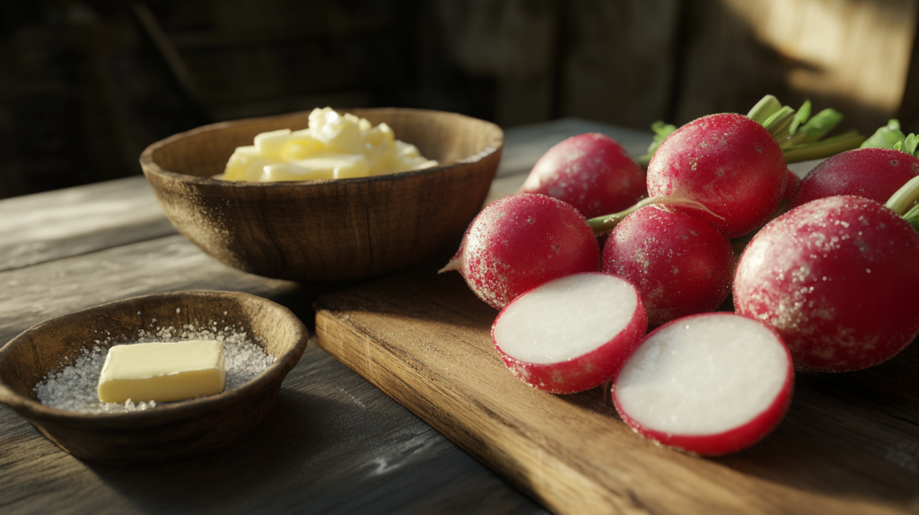 Infographic highlighting the health benefits of French Breakfast Radishes.