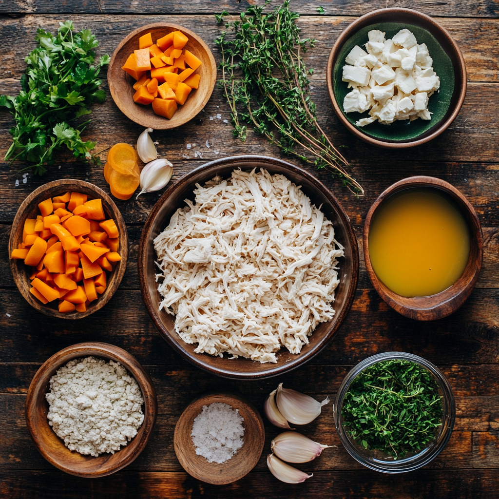 Ingredients for making chicken cobbler recipe