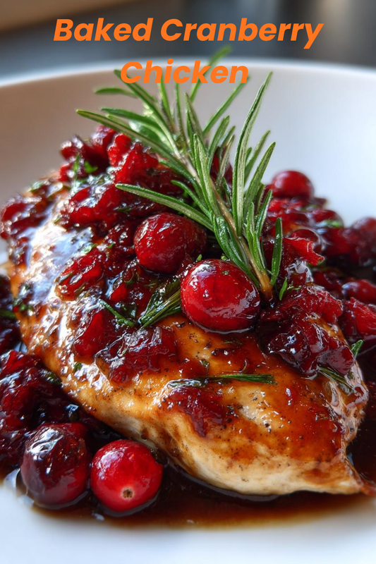 Baked Cranberry Chicken with Rosemary Bliss