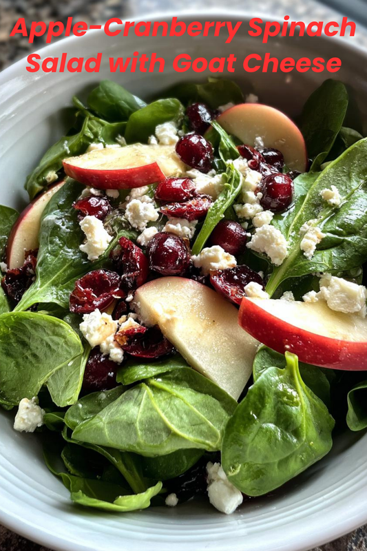 Apple-Cranberry Spinach Salad with Goat Cheese