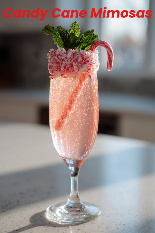 Candy Cane Mimosas cocktail