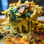 Creamy Spinach Mushroom Pasta Bake