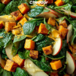 Fall Chopped Salad with Spinach, Butternut Squash, Apples & Cheddar