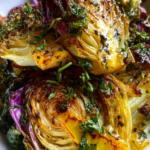 Roasted Cabbage Salad with Lemon-Garlic Vinaigrette