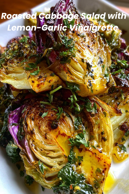 Roasted Cabbage Salad with Lemon-Garlic Vinaigrette