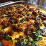 Sausage, Spinach & Hash Brown Breakfast Bake