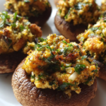 Vegan Tofu Stuffed Mushrooms