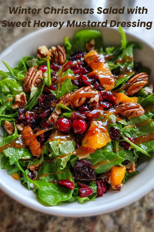 Winter Christmas Salad With Honey Mustard Dressing