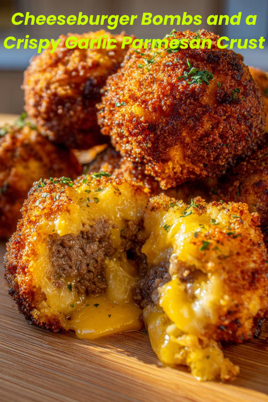 Cheeseburger Bombs with Garlic Parmesan Crust