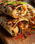 Chicken Hummus Naan Wraps