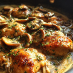Creamy Garlic Mushroom Chicken Skillet