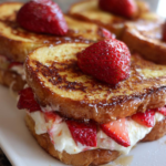 Creamy Strawberry Cheesecake Stuffed French Toast