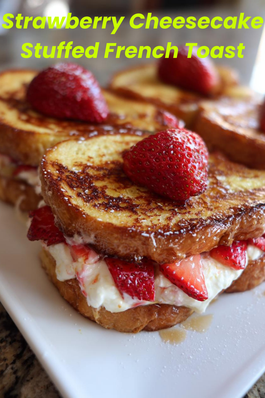 Creamy Strawberry Cheesecake Stuffed French Toast
