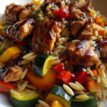 Easy One-Pan Balsamic Chicken Orzo with Vegetables