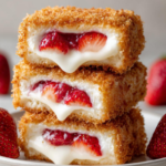 Fried Strawberry Cheesecake Sandwiches