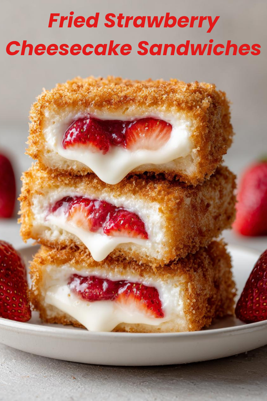 Fried Strawberry Cheesecake Sandwiches