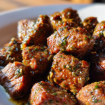 High Protein Slow Cooker Garlic Butter Beef Bites