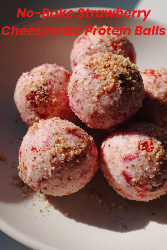 No-Bake Strawberry Cheesecake Protein Balls