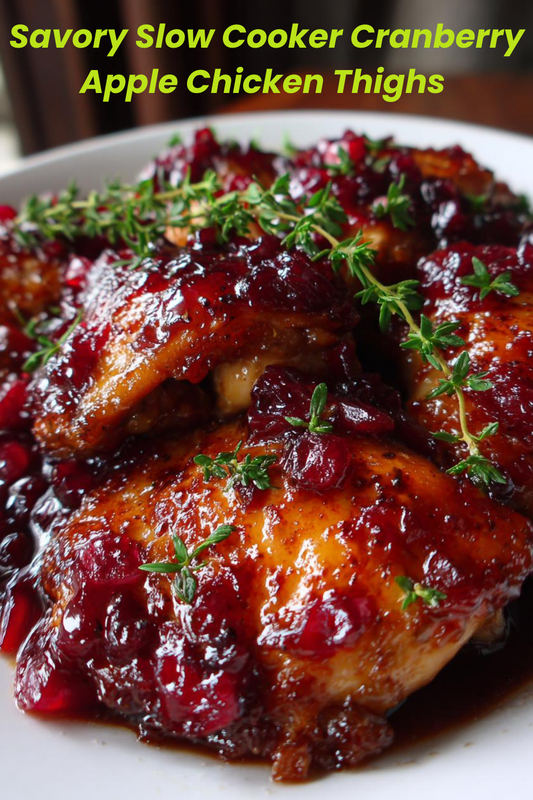 Slow Cooker Cranberry Apple Chicken Thighs