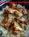 Slow Cooker Lemon Herb Chicken and Rice