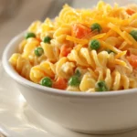 Close-up of a delicious freezer meal with canned chicken, featuring vibrant ingredients and appetizing textures.