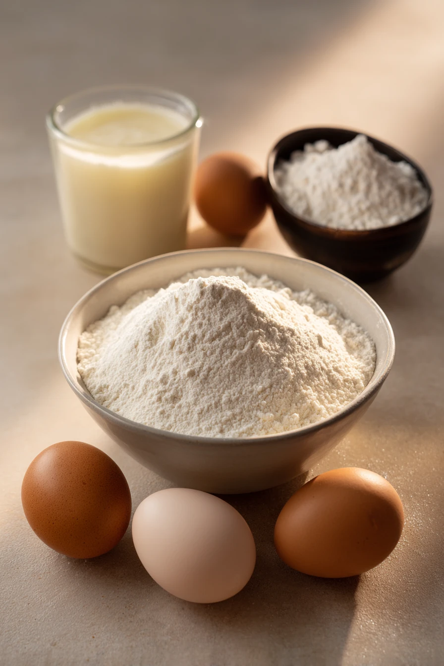 Close-up of a vanilla cake with creamy frosting on a clean background