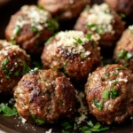 Close-up of delicious ground beef meatballs with a clean background.