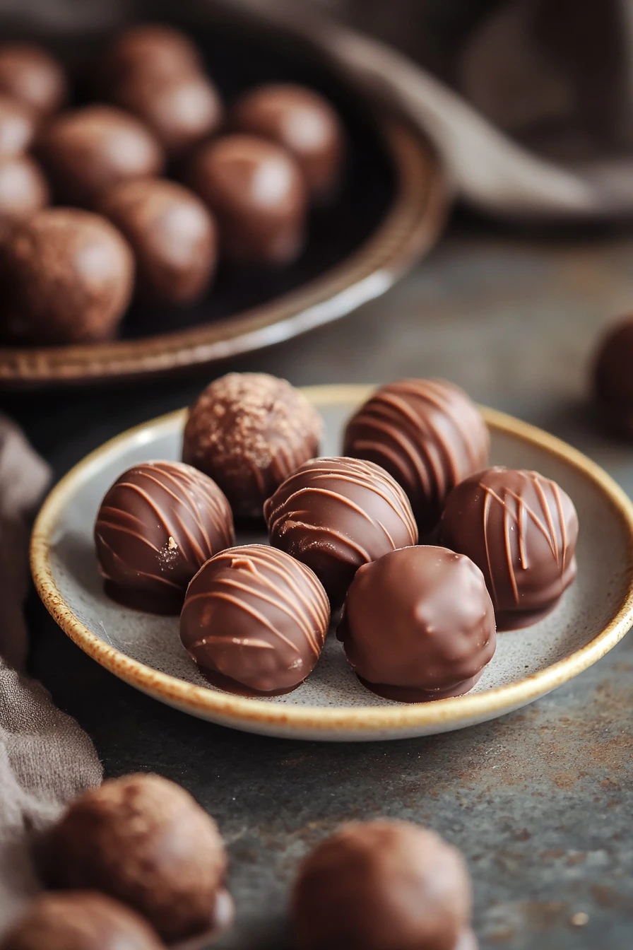 Close-up of shortbread cookie truffles on a clean white background